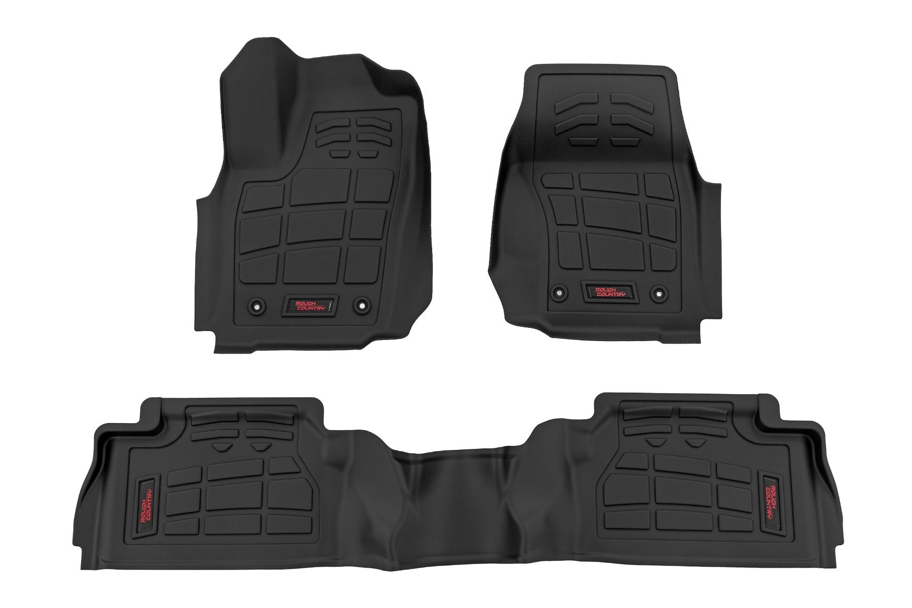 Rough Country Sure-Fit Floor Mats - Front & Rear - TRD PRO - Double Cab - Toyota Tacoma 2WD/4WD (2024) - SM71225