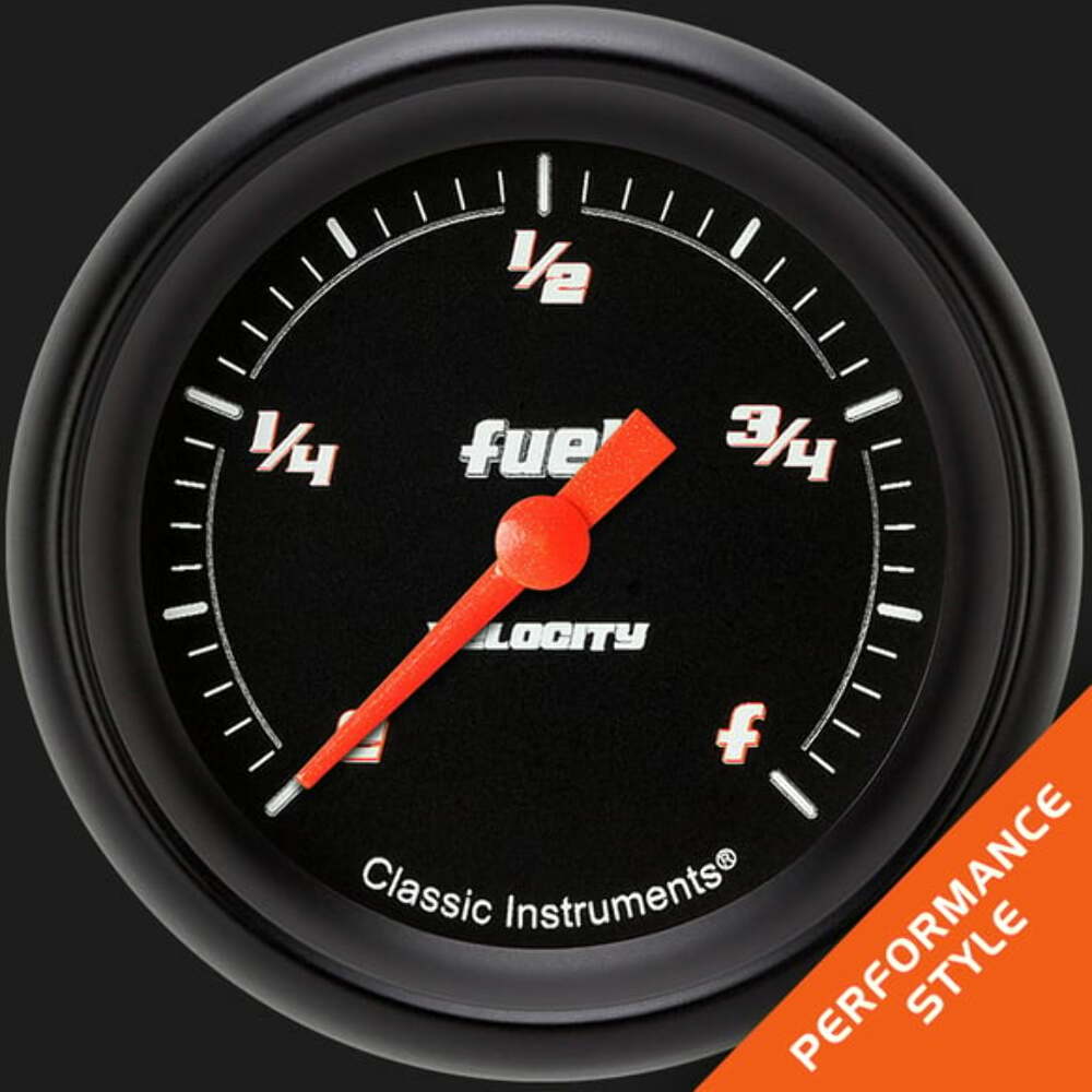 Velocity Black 2 5/8" Fuel Gauge VS309BBPF