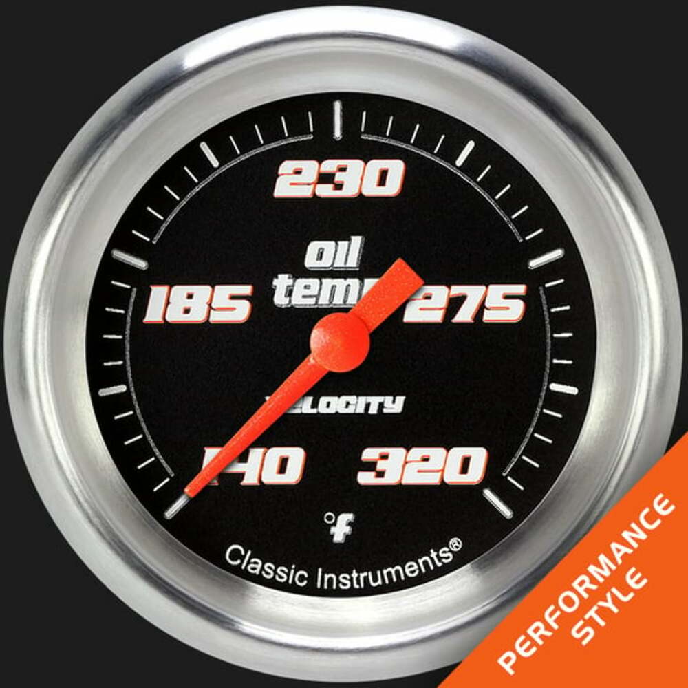 Velocity Black 2 5/8" Oil Temperature Gauge VS328BAPF