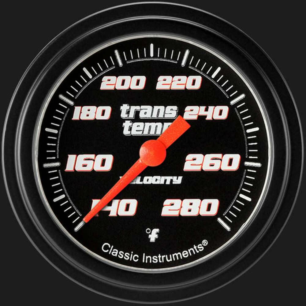 Velocity Black 2 5/8" Transmission Temperature Gauge VS327BBLF
