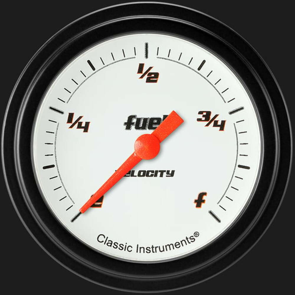 Velocity White 2 5/8" Fuel Gauge VS309WBLF