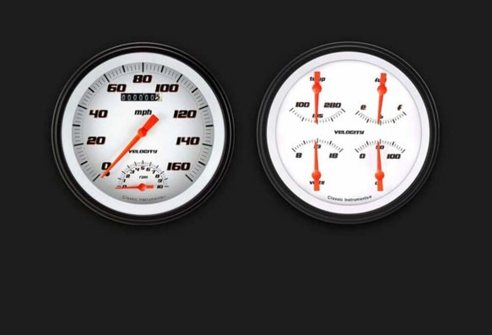 Velocity White Two Gauge Set 62 VS62WBLF