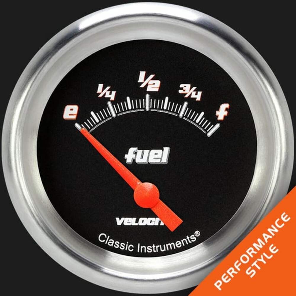 Velocity Black 2 5/8" Fuel Gauge, 0-90 ohm VS212BAPF