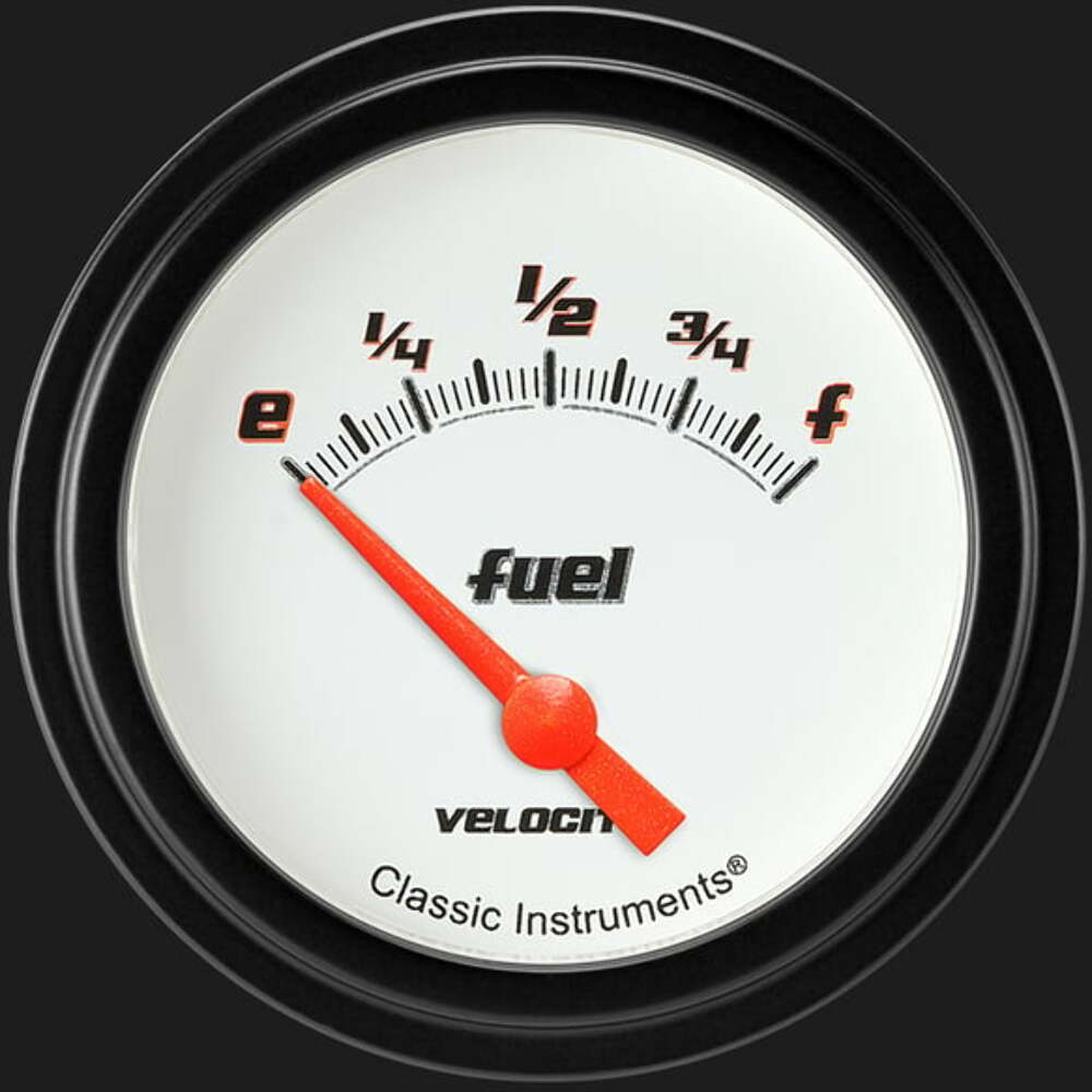 Velocity White 2 5/8" Fuel Gauge VS214WBLF