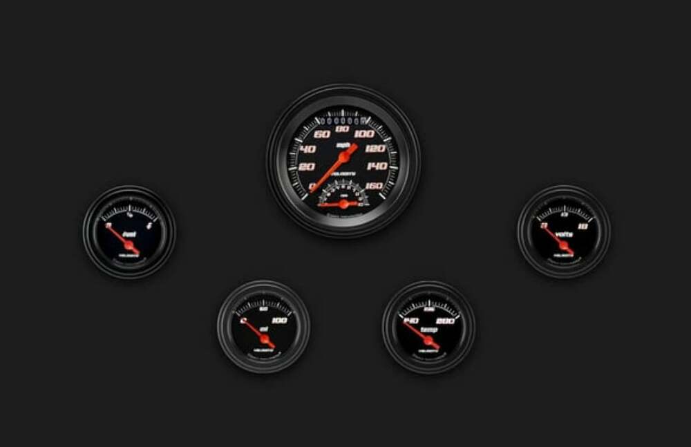 Velocity Black Five Gauge Set 35 VS35BBLF