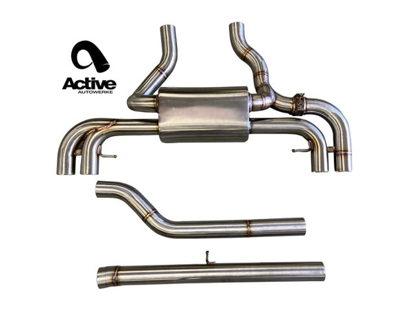 Active Autowerke G2X M340i / M440i Valved Rear Axle-back Exhaust -Exhaust w carbon fiber over black tips (11-089CB)