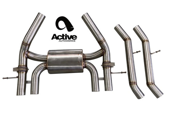 Active Autowerke G87 M2 Valved Rear Axle-back Exhaust w Tips w w carbon over black chrome tips (11-119CB)