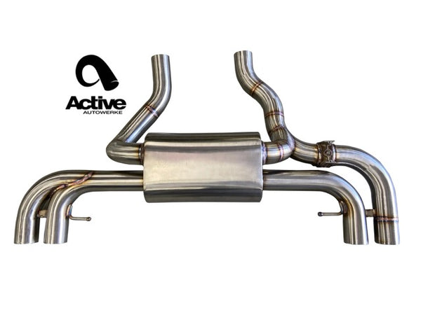 Active Autowerke G4X BMW M240i Valved Rear Axle-back Exhaust w Tips w Carbon Fiber Tips (11-125C)