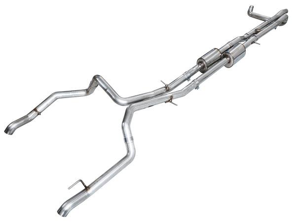 AWE Tuning 4th Gen GM 1500 6.2L Catback Split Rear Exit (w/ Bumper Cutouts) - OE Tips (3015-31202)