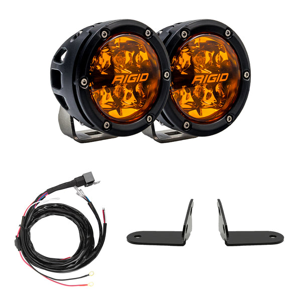 Rigid Industries 2017+ Polaris Pro R/Turbo R Revolve Amber PRO A-Pillar Light Kit (41652)