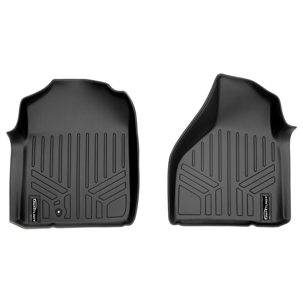 SMARTLINER Custom Fit Floor Mats 1st Row Liner Set Black Compatible With 2002-2008 Dodge Ram 1500 / 2003-2009 Ram 2500/3500 (SA0182)