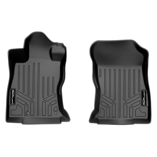 SMARTLINER Custom Fit All Weather 1st Row Black Floor Mat Liner Set Compatible With 2019-2022 Subaru Forester (SA0452)