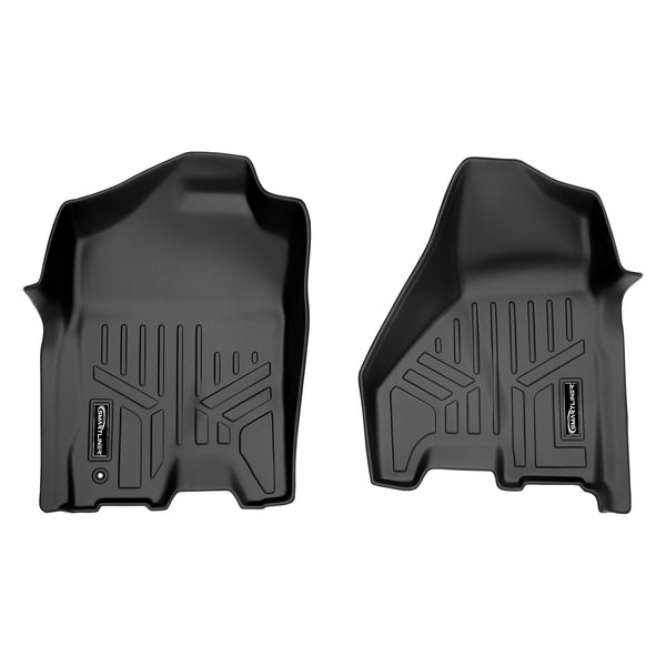 SMARTLINER Floor Mats 1st Row Liner Set Black Compatible With 2009-2012 Dodge Ram 1500 Crew Cab/2010-2012 Ram 2500/3500 Crew or Mega Cab (SA0252)