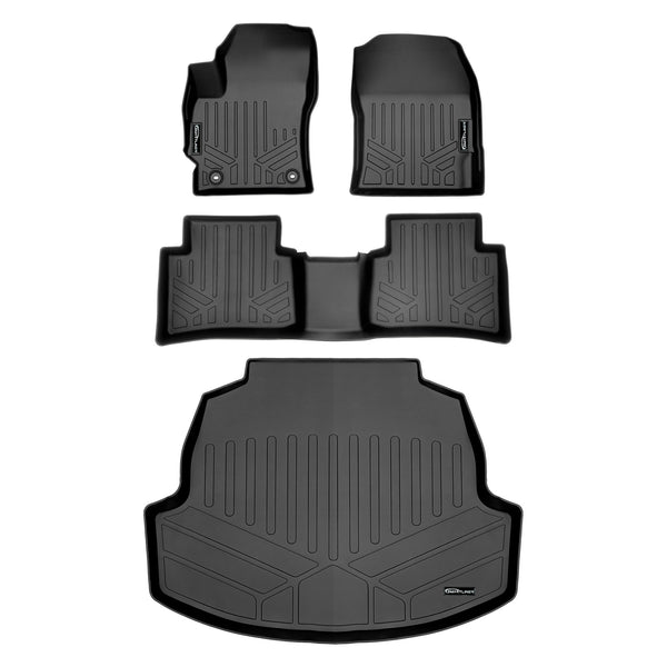 SMARTLINER Custom Fit Floor Mats 2 Rows and Cargo Liner Trunk Set Black Compatible With 2020-2023 Toyota Corolla Sedan (SA0424/B0462/D0424)