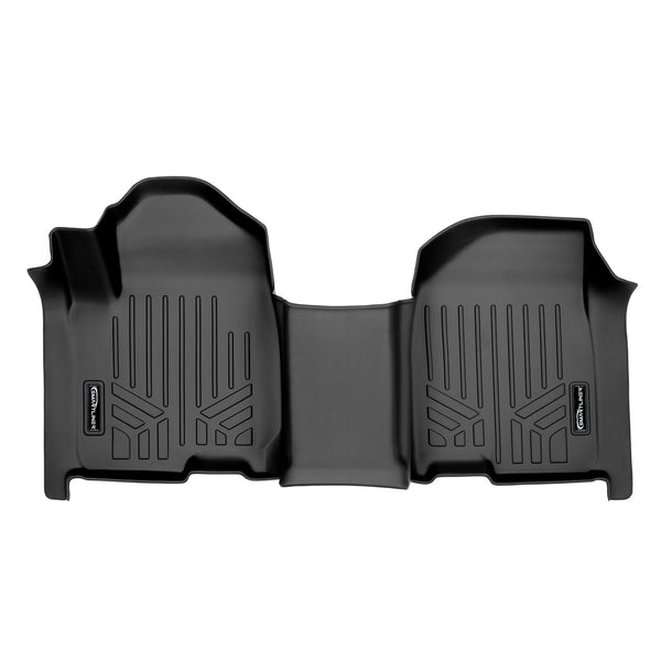 SMARTLINER Floor Mats 1st Row 1pc Liner Black Compatible With Vinyl Floor 19-21 Chevy Silverado / GMC Sierra 1500 With 1st Row Bench Seat (SA0458)