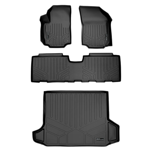 SMARTLINER Custom Fit Floor Mats 2 Rows and Cargo Liner Black Compatible With 2018-2024 GMC Terrain - All Models (SA0333/B0310/D0310)