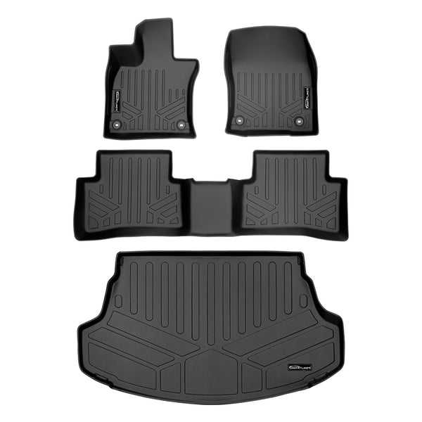 SMARTLINER Custom Fit All Weather Black 2 Row Floor Mats and Cargo Liner Set Compatible With 2019-2023 Lexus UX Hybrid (SA0441/B0441/D0655)