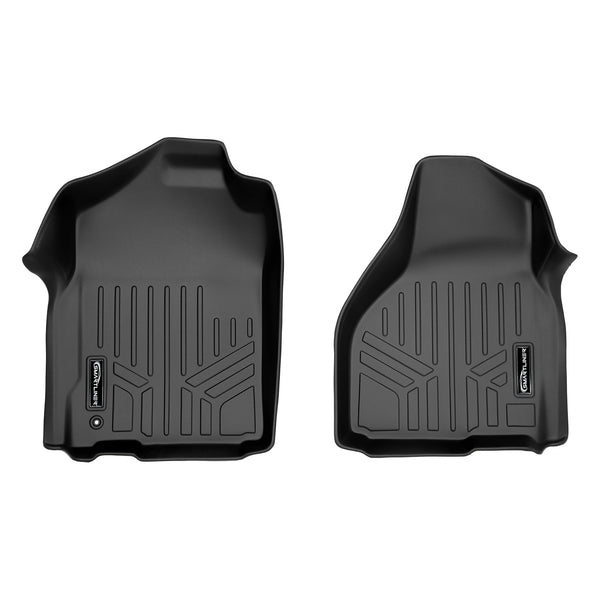 SMARTLINER Custom Floor Mats 1st Row Liner Set Black Compatible With 2009-2012 Dodge Ram Standard Cab or Quad Cab (SA0253)