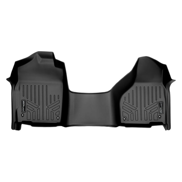 SMARTLINER Floor Mats 1st Row 1pc Liner Black Compatible With 2012-2022 RAM 1500 Quad Cab with 1st Row Bench Seat and Dual Floor Hooks (SA0319)