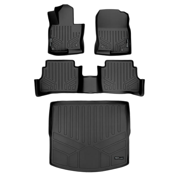 SMARTLINER All Weather Custom Fit Floor Mats 2 Rows and Cargo Liner Set Black Compatible With 2022-2023 Mazda CX-5 (SA0301/B0301/D0623)