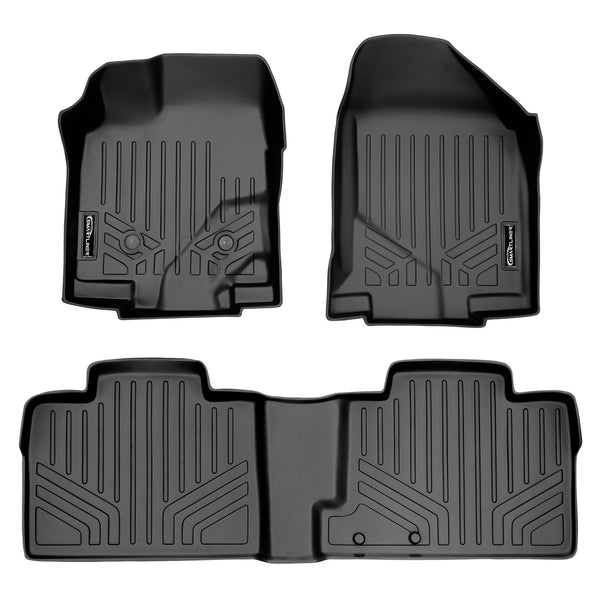 SMARTLINER Custom Fit Floor Mats 2 Row Liner Set Black Compatible With 2011-2014 Ford Edge / 2011-2015 Lincoln MKX (SA0118/B0035)