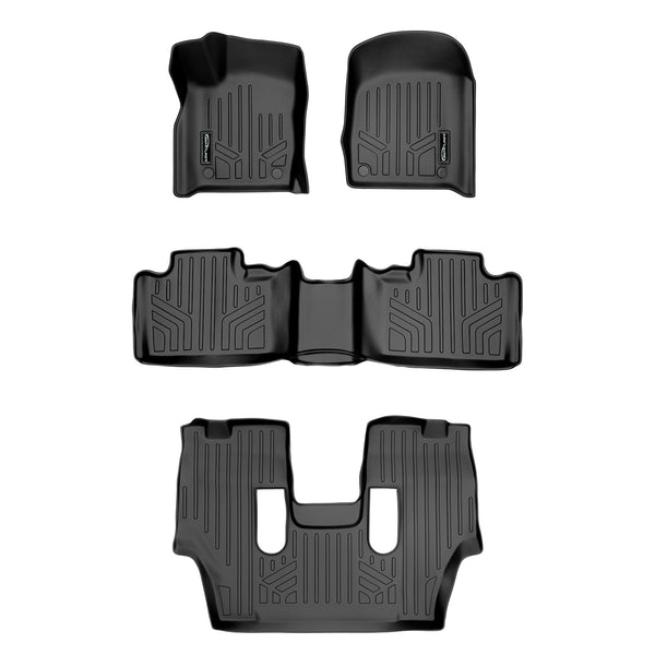 SMARTLINER Custom Fit Floor Mats 3 Row Liner Set Black Compatible With 2016-2022 Dodge Durango with 2nd Row Bucket Seats (SA0315/B0071/C0233)