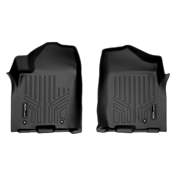 SMARTLINER Floor Mats 1st Row Liner Set Black Compatible With 2008-2010 QX56 / 08-15 Armada / Titan (SA0275)