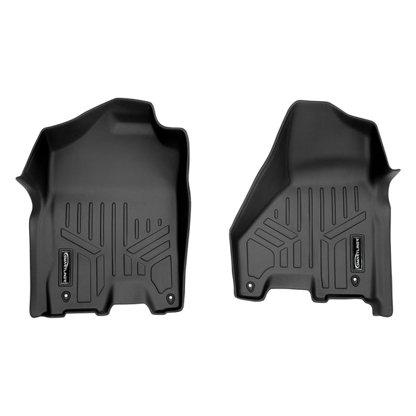 SMARTLINER Floor Mats 1st Row Liner Set Black Compatible With 2012-2022 RAM 1500 Crew Cab / 2012-2022 RAM 2500/3500 Crew or Mega Cab (SA0247)
