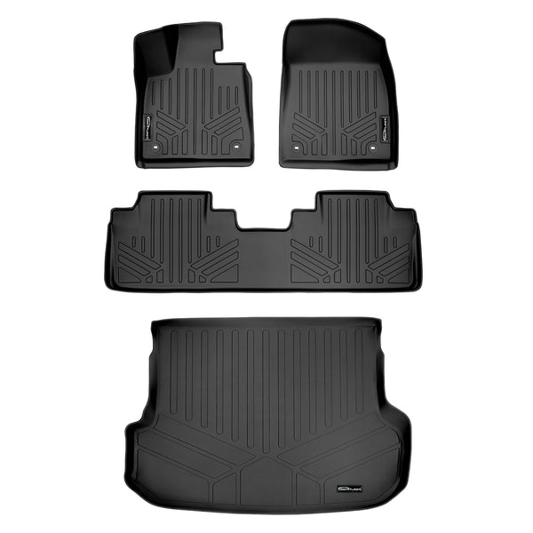 SMARTLINER Custom Fit Floor Mats 2 Rows and Cargo Liner Set Black Compatible With 2016-2022 Lexus RX (SA0222/B0222/D0222)