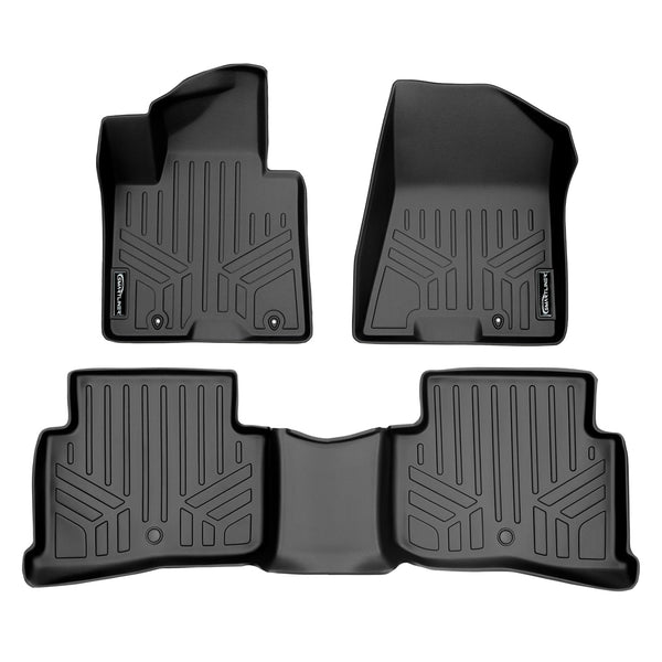 SMARTLINER Custom Fit All weather Floor Mats 2 Row Liner Set Black Compatible With 2020-2022 Hyundai Tucson (SA0244/B0536)
