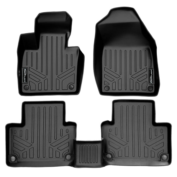 SMARTLINER Custom Fit Floor Mats 2 Row Liner Set Black Compatible With 2016-2023 Volvo XC90 (SA0223/B0611)