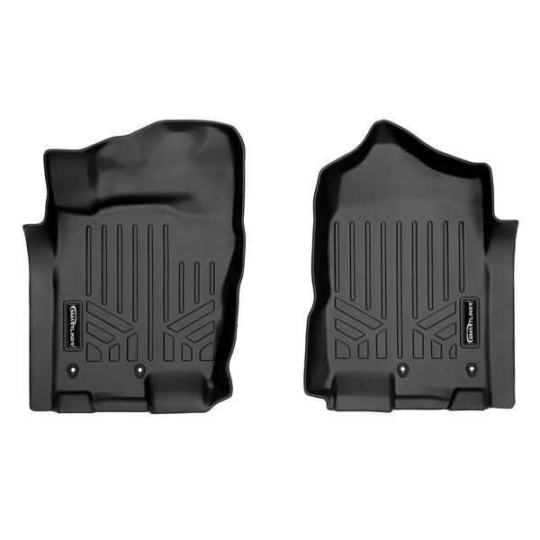 SMARTLINER Custom Fit Floor Mats 1st Row Liner Set Black Compatible With Crew Cab 2017-2022 Nissan Titan / 2016-2022 Titan XD (SA0216)