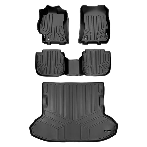SMARTLINER Custom Fit Floor Mats and Cargo Liner Set Black Compatible With 2015-2019 Subaru Legacy (SA0170/B0170/D0171)