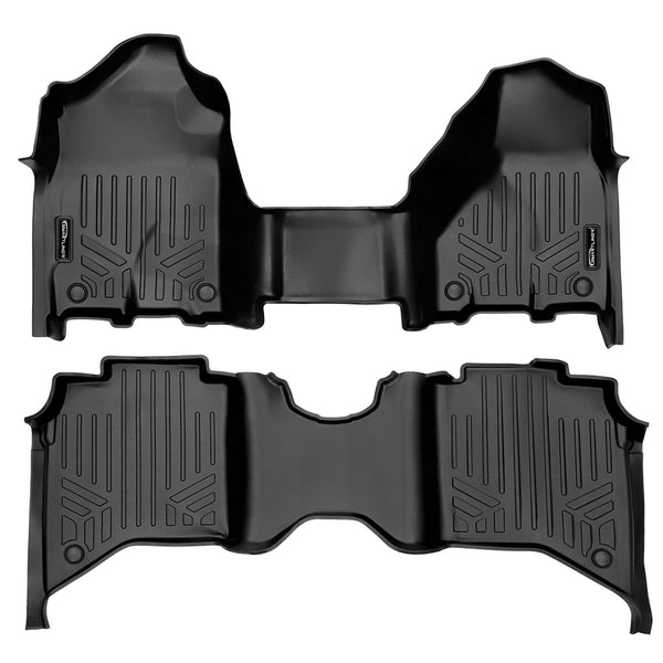 SMARTLINER Custom Floor Mats Set Black Compatible With 2019-2023 Ram 2500/3500 Crew Cab with 1st / 2nd Row Bench Seat (SA0451/B0450)