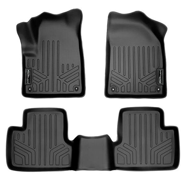 SMARTLINER Custom Fit Floor Mats 2 Row Liner Set Black Compatible With 2014-2021 Jeep Cherokee - All Models (SA0150/B0150)