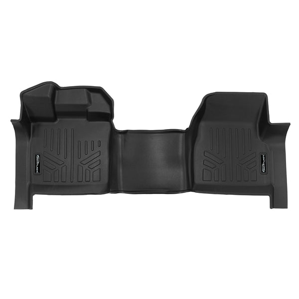SMARTLINER Floor Mats 1st Row 1pc Liner Black Compatible With 2015-2022 Ford F-150 Regular Cab with Bench Seat and Vinyl Flooring Only (SA0347)