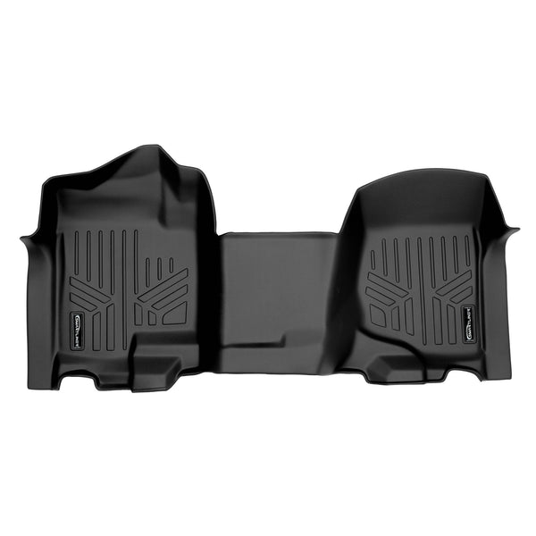SMARTLINER Floor Mats 1st Row Liner Set Black Compatible With 2007-2013 Silverado/Sierra 1500 - 2007-14 2500/3500 HD Crew or Extended Cab (SA0296)