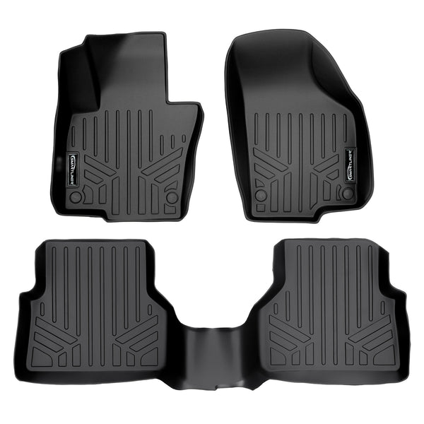 SMARTLINER Custom Fit All Weather Protection Black 2 Row Floor Liners Compatible With 2009-2017 Volkswagen Tiguan (SA0280/B0280)