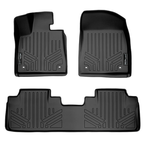 SMARTLINER Custom Fit Floor Mats 2 Row Liner Set Black Compatible With 2016-2022 Lexus RX / 2018-2022 RXL (SA0222/B0222)