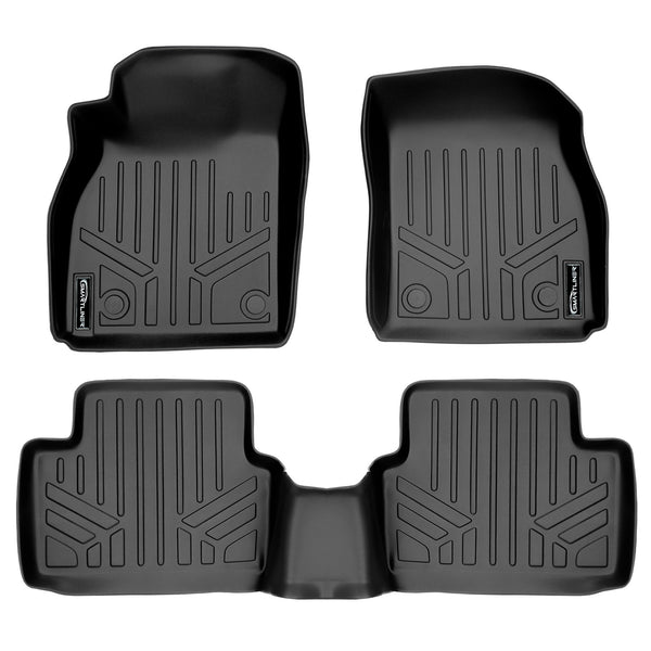 SMARTLINER Custom Fit Floor Mats 2 Row Liner Set Black Compatible With 2013-2016 Chevrolet Malibu (SA0187/B0187)