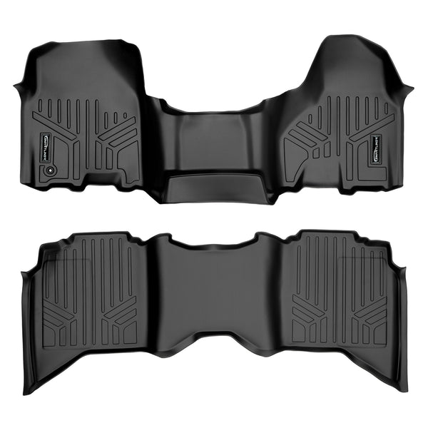SMARTLINER Floor Mats 2 Row Liner Set Compatible With 2009-2012 Dodge Ram 1500 Crew Cab/2010-2012 2500/3500 Crew Cab (SA0254/B0047)