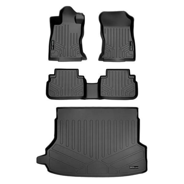 SMARTLINER Custom Fit All Weather 2 Row Floor Mats & Cargo Liner Set Black Compatible With 2019-2022 Subaru Forester (SA0452/B0452/D0452)