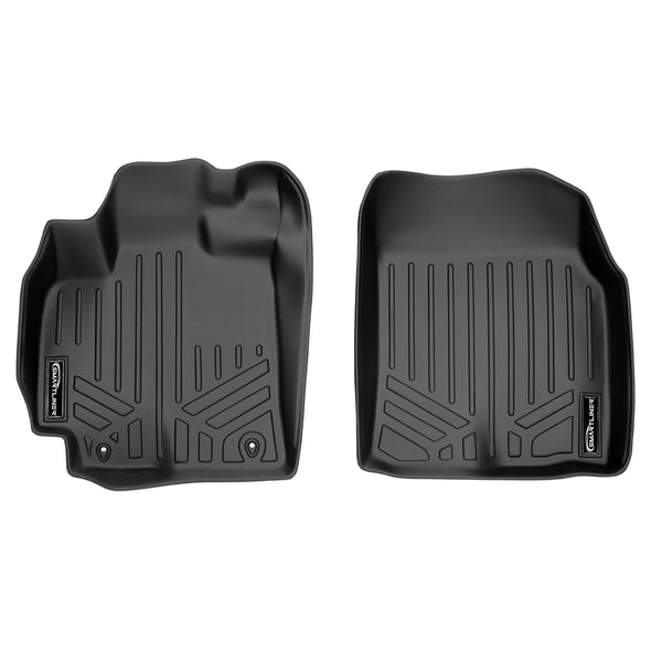SMARTLINER Custom Fit All Weather Protection Black 1st Row Liners Compatible With 2009-2013 Toyota Corolla (SA0012)