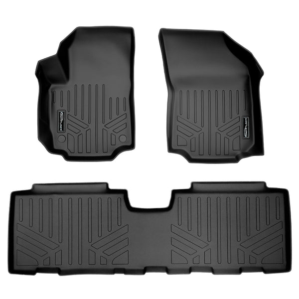 SMARTLINER Custom Fit Floor Mats 2 Row Liner Set Black Compatible With 2018-2024 GMC Terrain - All Models (SA0333/B0310)