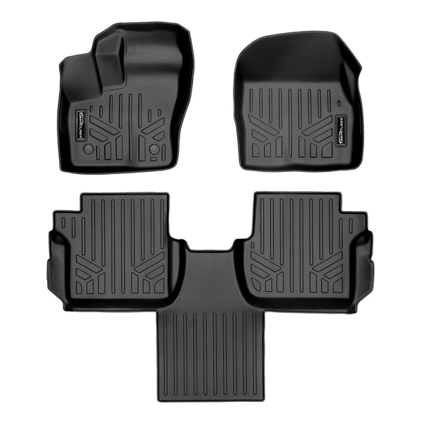 SMARTLINER Floor Mats 2 Row Liner Set 2014-2021 Transit Connect 2nd Row Bucket Seats W/ Carpet Flooring (SA0363/B0478)