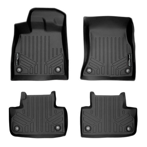 SMARTLINER Custom Fit All Weather Protection Black 2 Row Floor Liners Compatible With 2018-2025 Audi Q5 (SA0312/B0312)