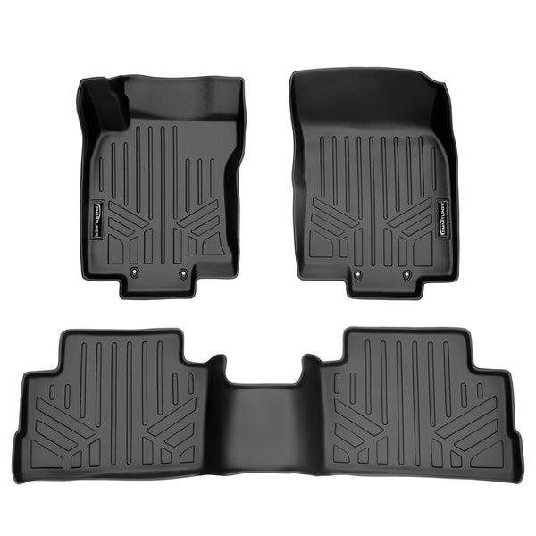 SMARTLINER Custom Fit Floor Mats 2 Row Liner Set Black Compatible With 2017-2021 Nissan Rogue Sport (SA0340/B0340)