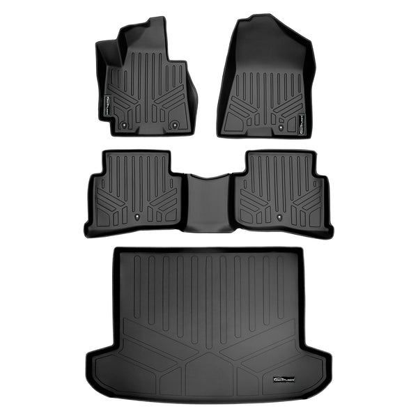 SMARTLINER Custom Fit Floor Mats 2 Rows and Cargo Liner Set Black Compatible With 2016-2018 Hyundai Tucson (SA0206/B0206/D0206)